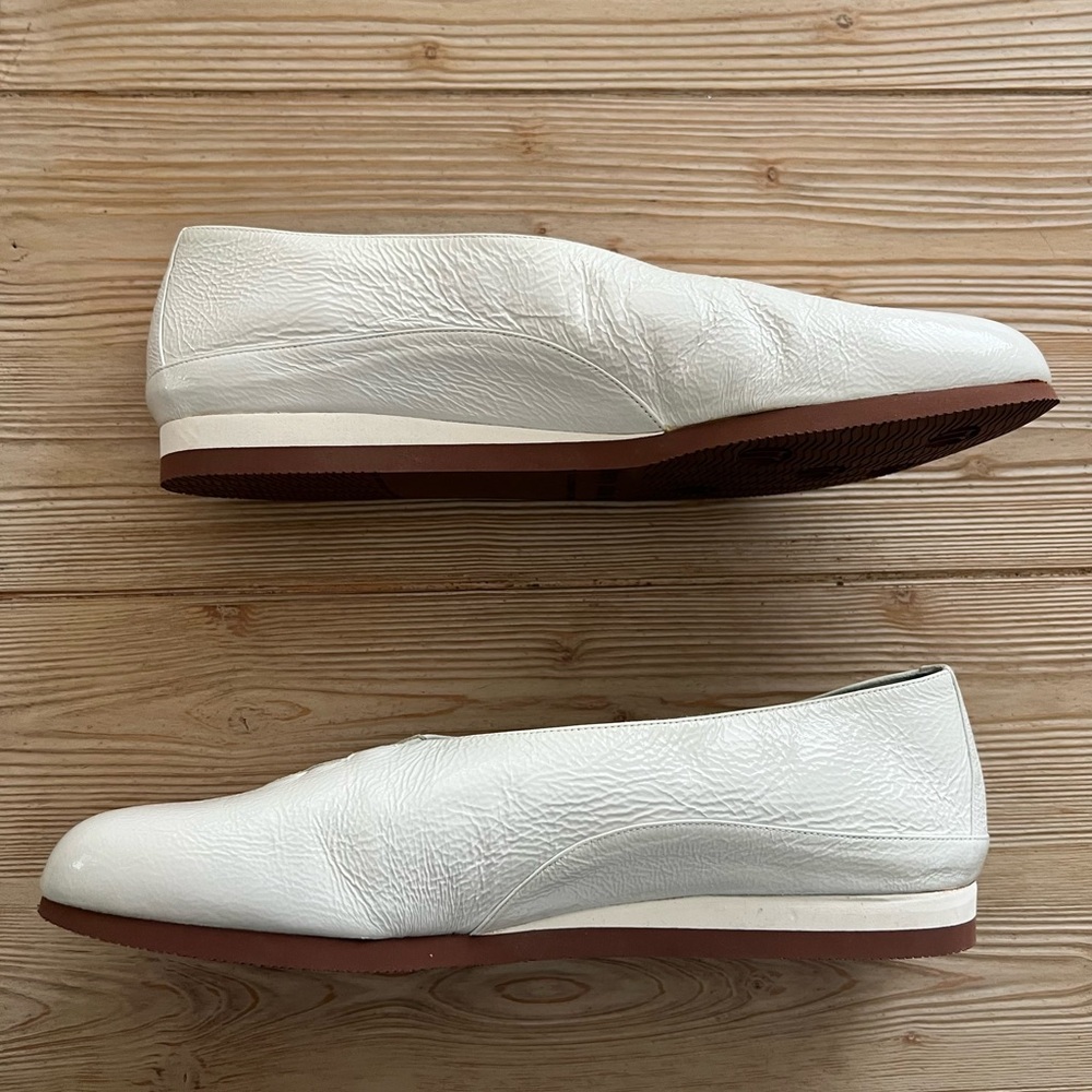 Thierry Rabotin White Leather Slip-On Flats Made in Italy Women’s 42 - Picture 2 of 6